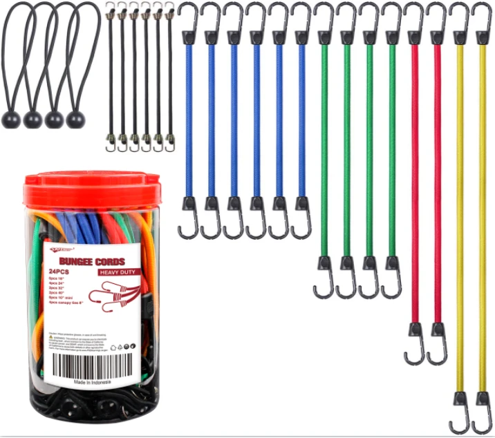 EBC-240P | 24PCS Elastic Bungee Cord Set Multi-Size
